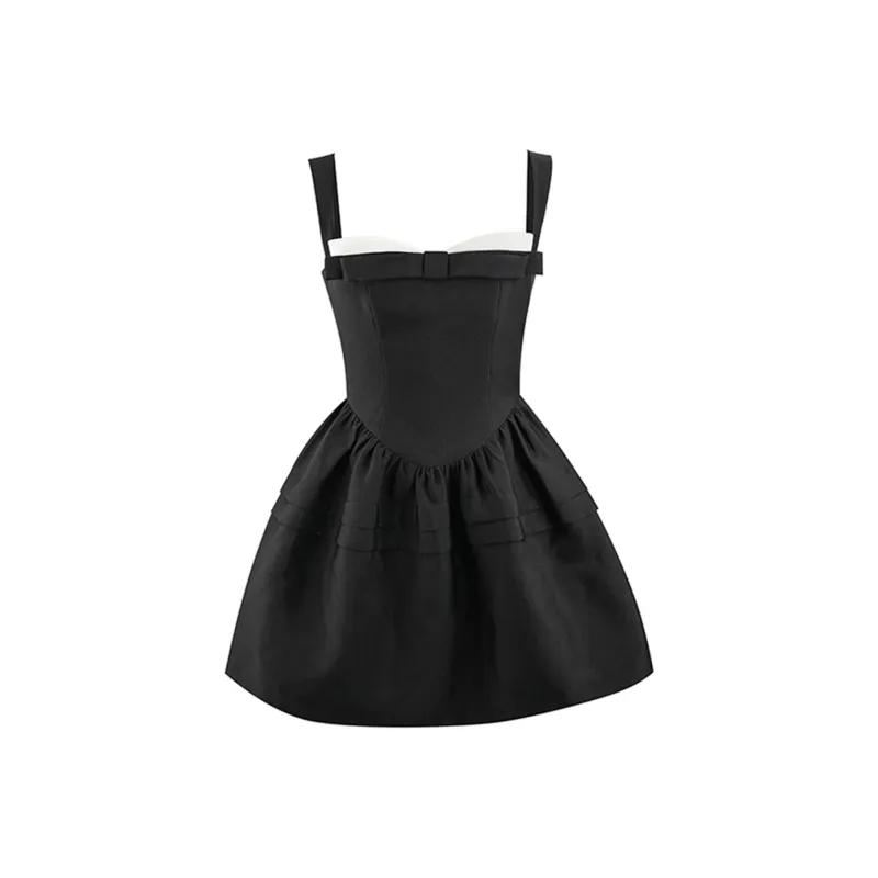 GUOZHEN Slip Dresses Women's Black-0