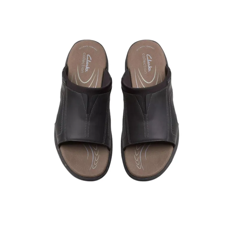 Clarks Rubber Sole Abrasion Resistant Slide Slippers Men's Black-3