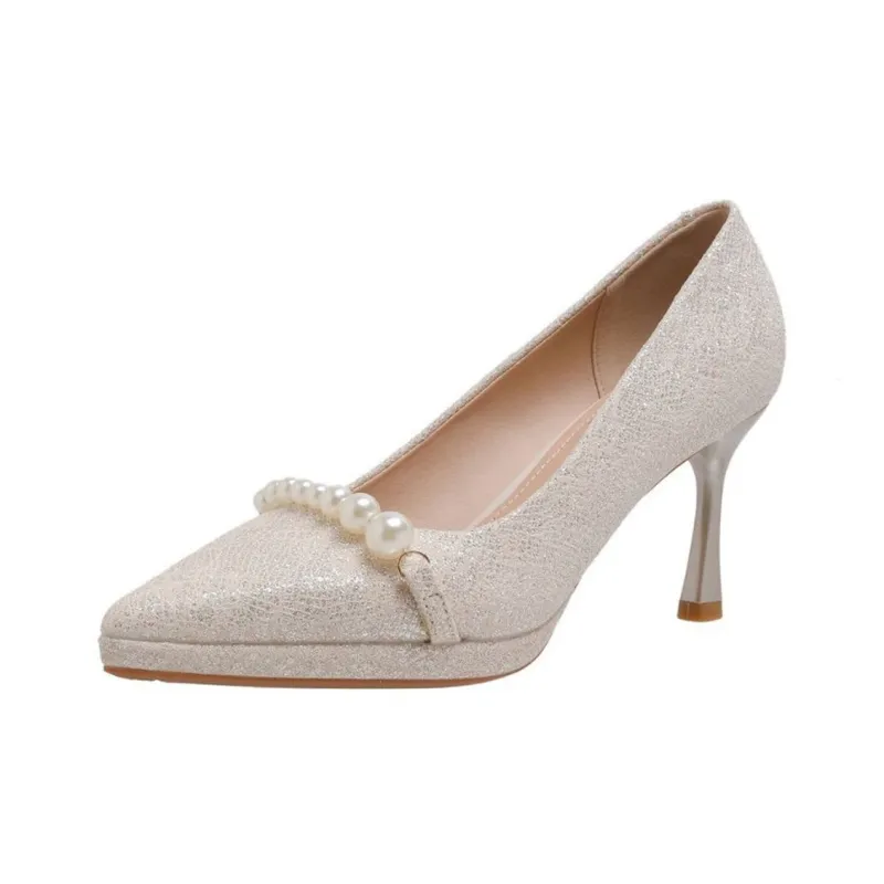 KATHRYN WILSON Slim Heel High Heels Women's Champagne-0