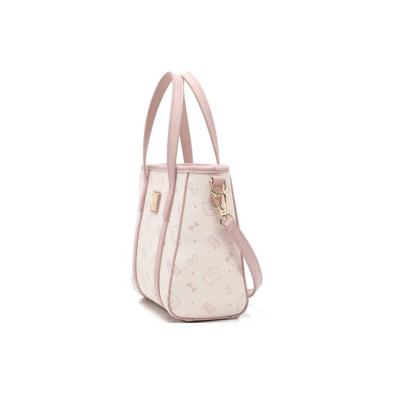 DALO PU Basket Bag, Shoulder Bag, Crossbody Bag, Handbag Women's Cherry Blossom Pink-2