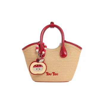 TOUTOU Synthetic Leather Tote Shoulder Bag, Crossbody Bag, Handbag Regular Women's Cherry Red
