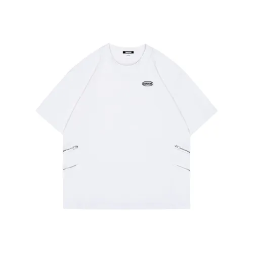Chinpeno Summer American Half Sleeve Loose Fit Plus Size Short Sleeved Men's Trendy Zippers Crew Neck T Nature Unisex