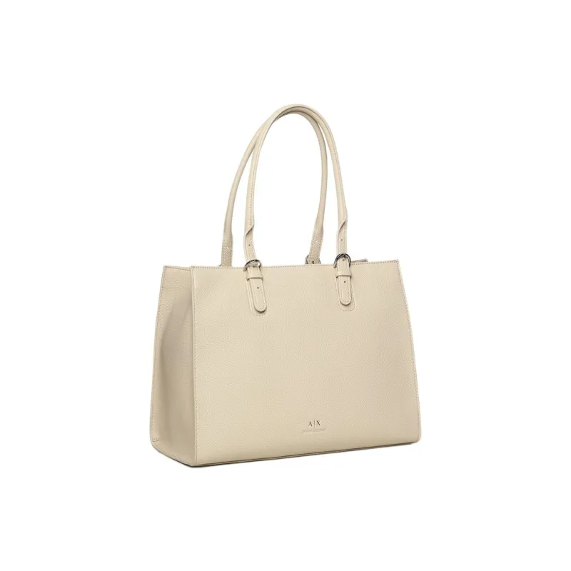 ARMANI EXCHANGEAE Polyester Tote Bag, Shopping Bag, Handbag Women's Ecru-1