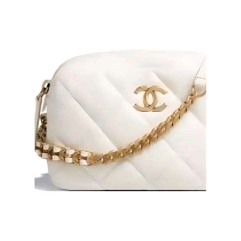 CHANEL 22P Grain Embossed Cow Leather Camera Bag, Shoulder Bag, Crossbody Bag Mini Women's White-1