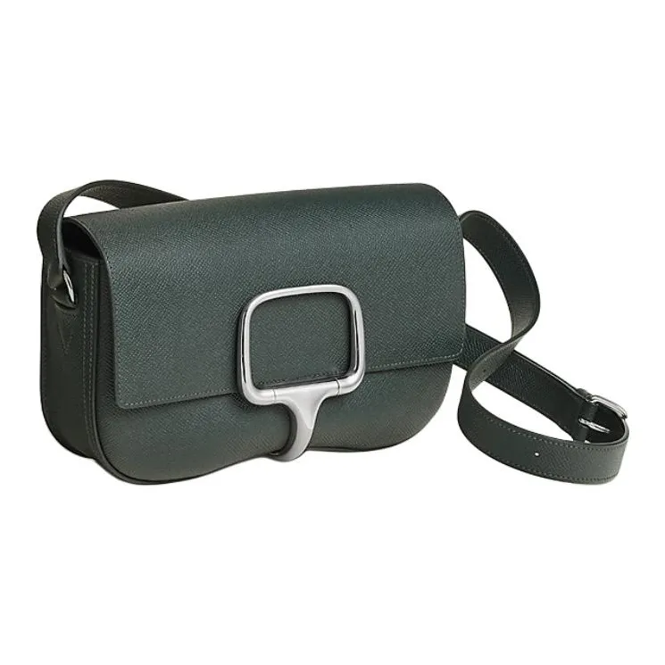 HERMES Della Cavalleria Epsom Leather Shoulder Bag Unisex Gray-1