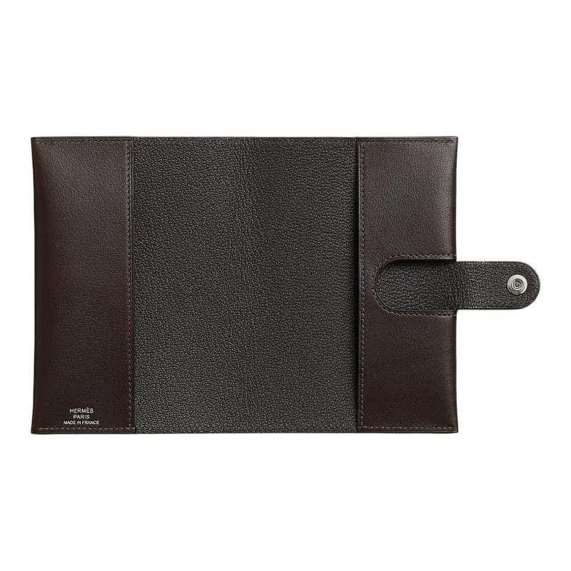 HERMES R.M.S Evergrain Calfskin Passport Holder Unisex 46 Ebene Ebony-1