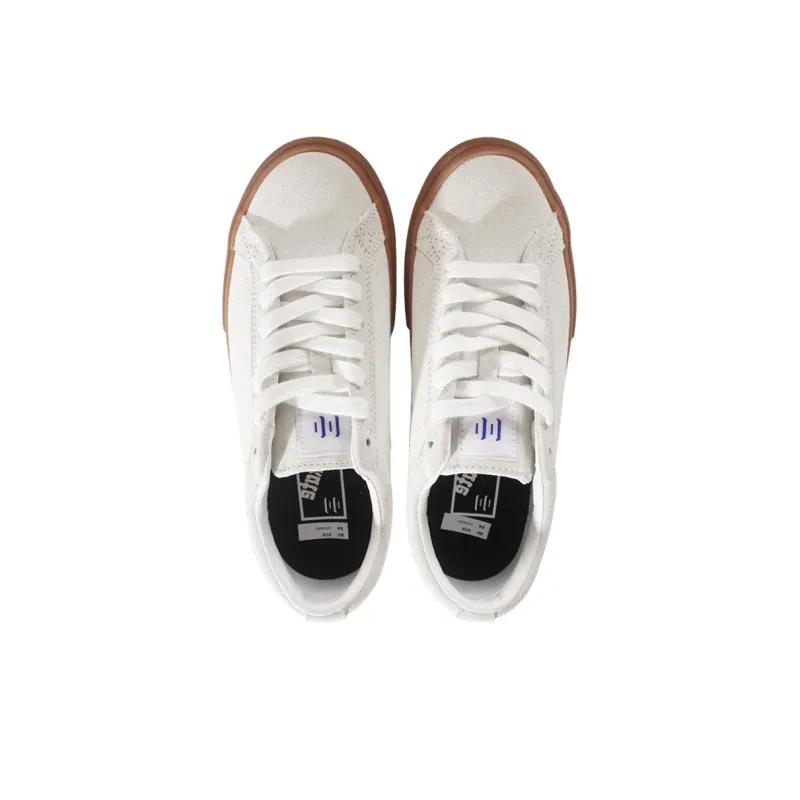 Ollieskate Abrasion Resistant Balance Lightweight Low Top Skateboard Shoes Unisex White-3