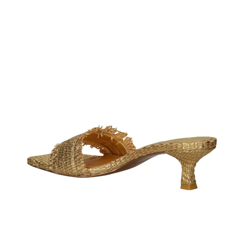 CULT GAIA Slide Slippers 6cm Women's Gold-3