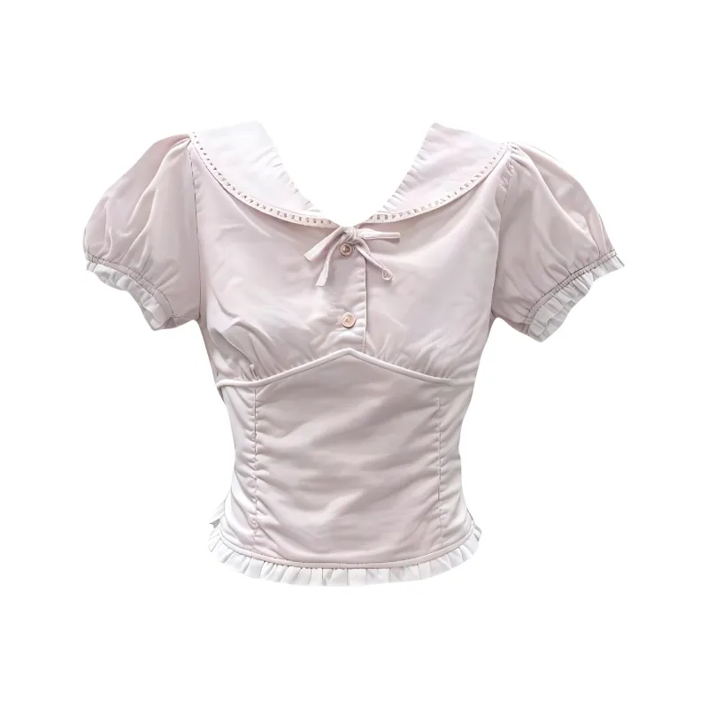 DOKZB Puff Sleeve T Shirt Women's-0