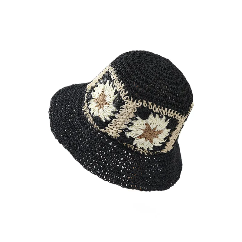 BOOLFEN Paper Reed Bucket Hats Women's-2