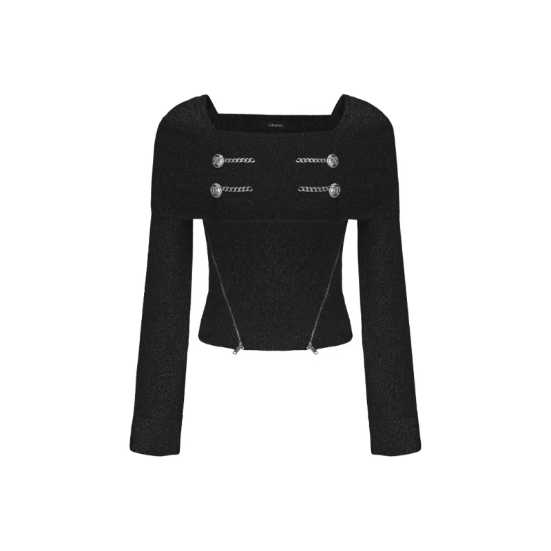 GIMING Crop Tops Women's Black-0