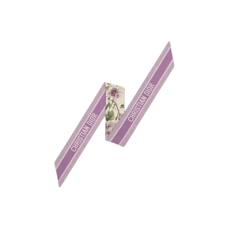 DIOR Mulberry Silk Scarves Women's White/Purple-1