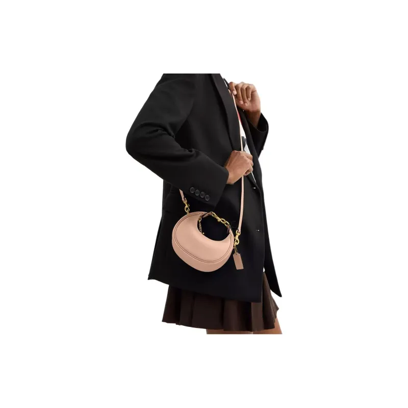 COACH JONIE Tanned Leather Crescent Bag Hobo Bag Handbag Mini Women's Light Pink-5