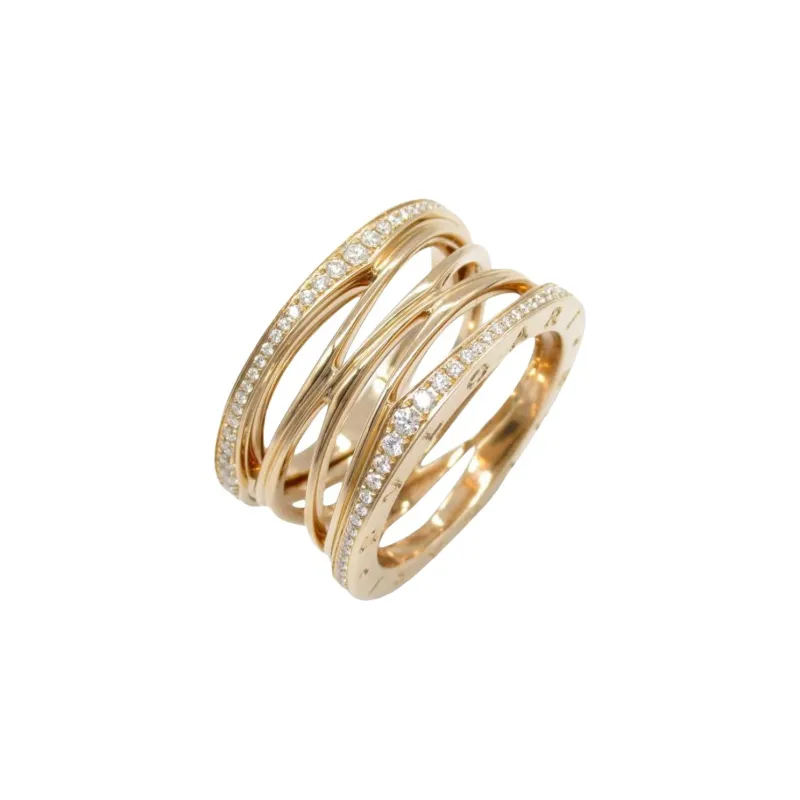 BVLGARI 2010s 18K Rose Gold B.zero1 Diamond Ring-2