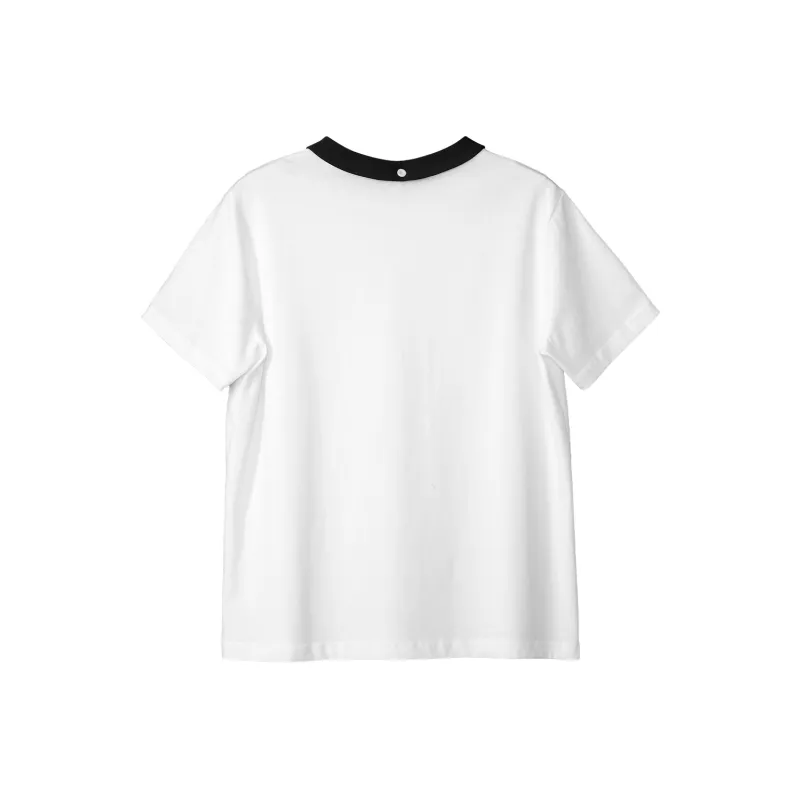 Fstudio Summer Korean Style Lazy Preppy Style Outfit 100% Cotton Print Short Sleeved T Shirt Women's-2