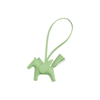 HERMES Rodeo Pegase Milo Lambskin With Swift Calfskin Bag Charm Bag Accessory Trumpets Unisex Crickets & Katydids Green