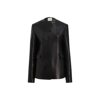 KHAITE Leather Jacket Women's Black
