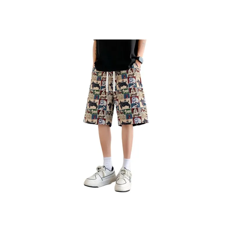 SIFLYTO Casual Shorts Unisex Embroidery Dog-0