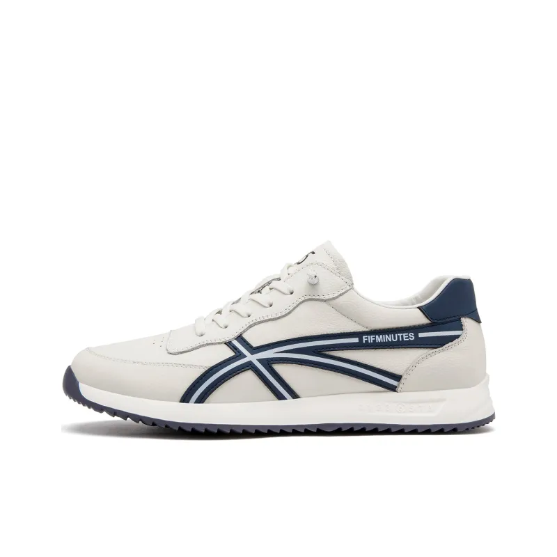 15 MINS Breathable Low Top Casual Shoes Men's White Blue-0