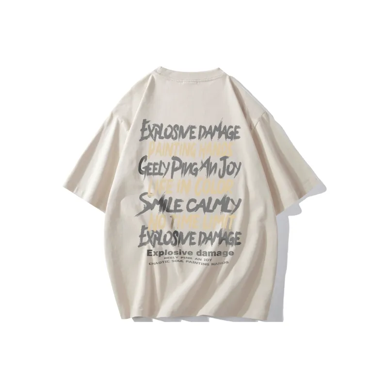 TONYKRZ T Shirts Unisex Light Beige Apricot-0