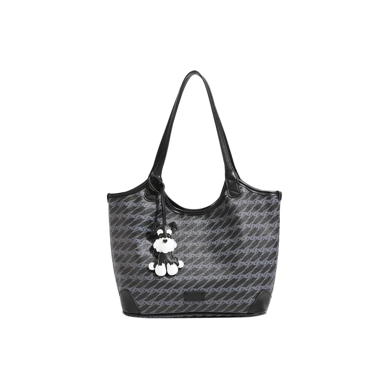 MINLUBAOLUO PVC Tote Handbag, Shoulder Bag Women's Truffle Black-0