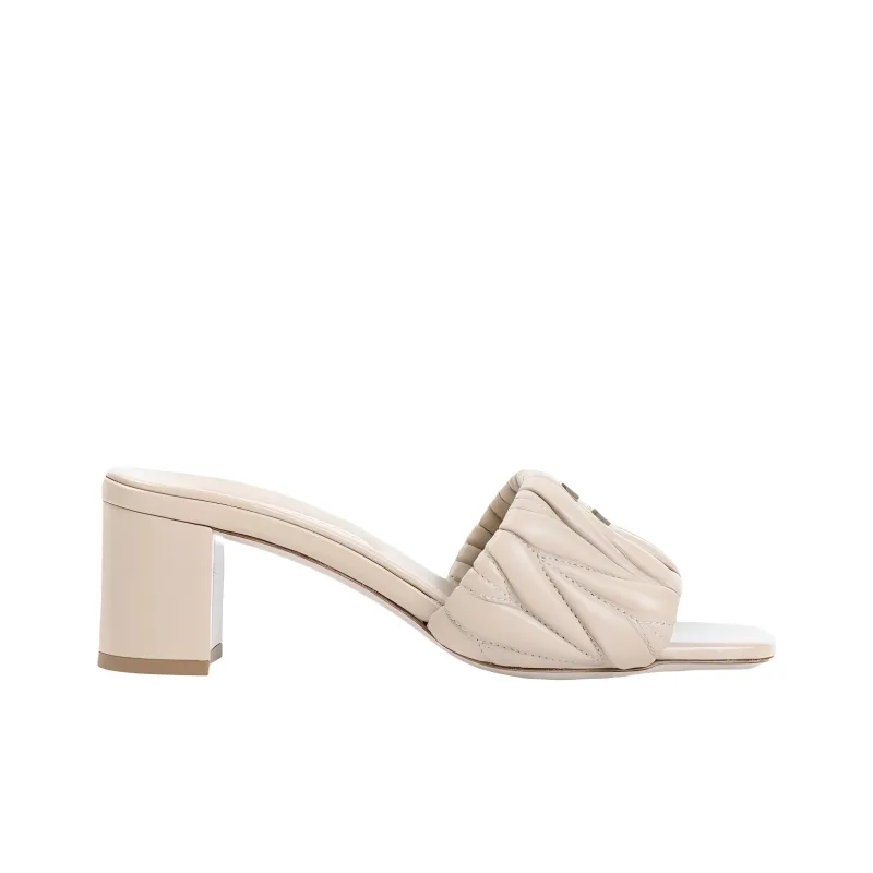 MIU MIU Slide Slippers 6.5cm Women's Beige-1