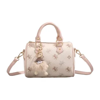 PESASRIE PU One Shoulder Handbag Women's Peach Pink