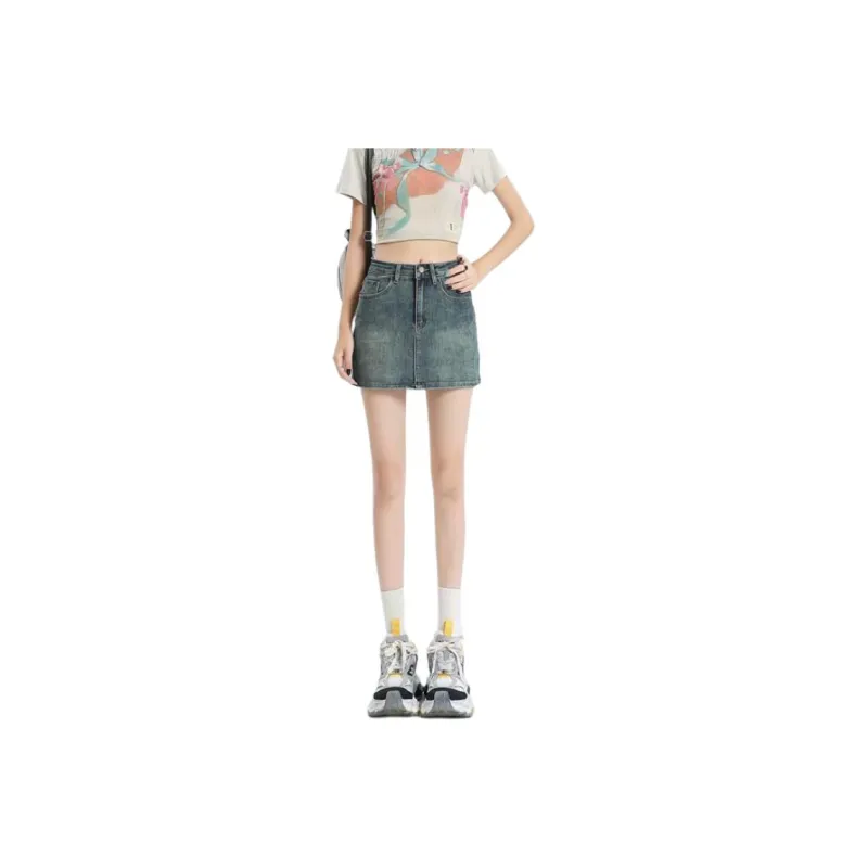 YINLEI Denim Short Skirts Women's-0