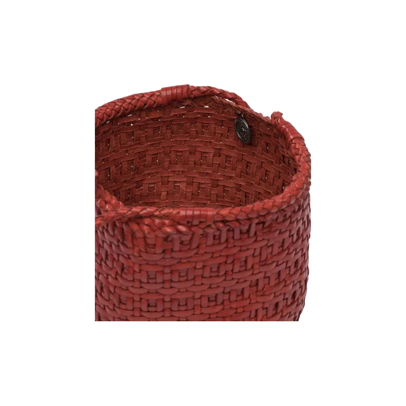 Dragon Diffusion Leather Basket Bag Handbag Mini Women's Red-4