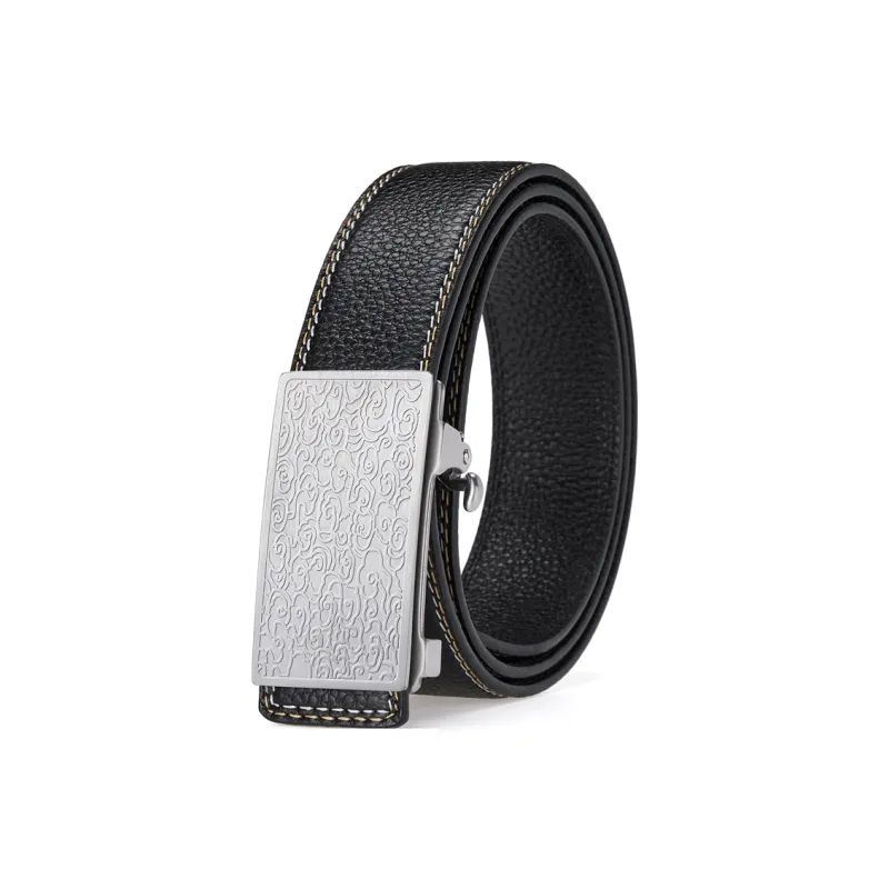 Jeccieziio Cow Leather Belts Men's Width 3.5cm-0