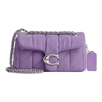 COACH Tabby Quilting Denim Shoulder Bag, Crossbody Bag Trumpets Women's Purple