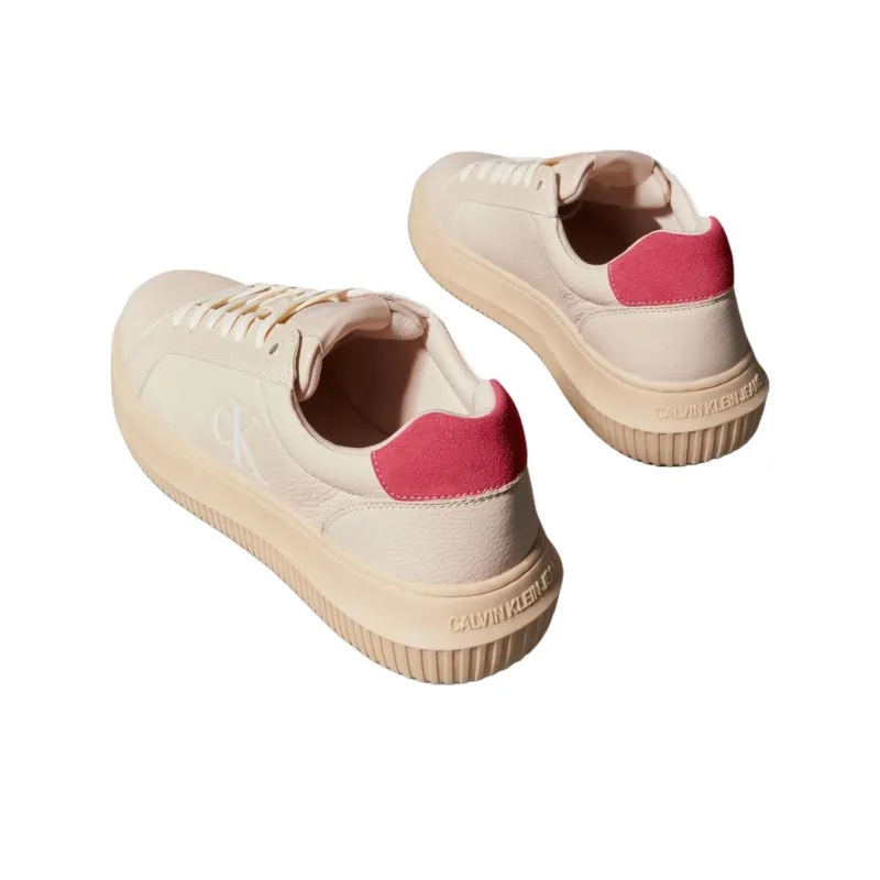 CKJ CALVIN KLEIN JEANS Low Top Skateboard Shoes Women's Pink-3