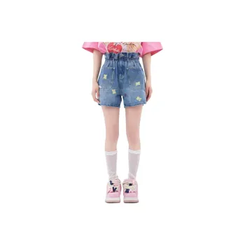 LALABOBO Denim Shorts Women's Medium Blue White