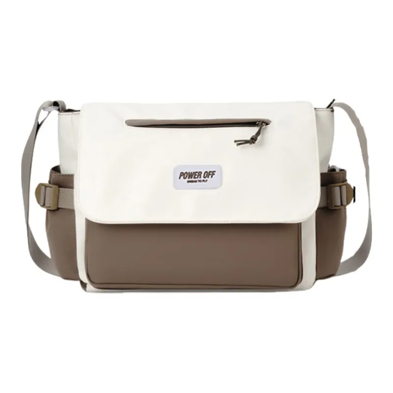 Tonlion Canvas Shoulder Bag Unisex Cream Khaki-0