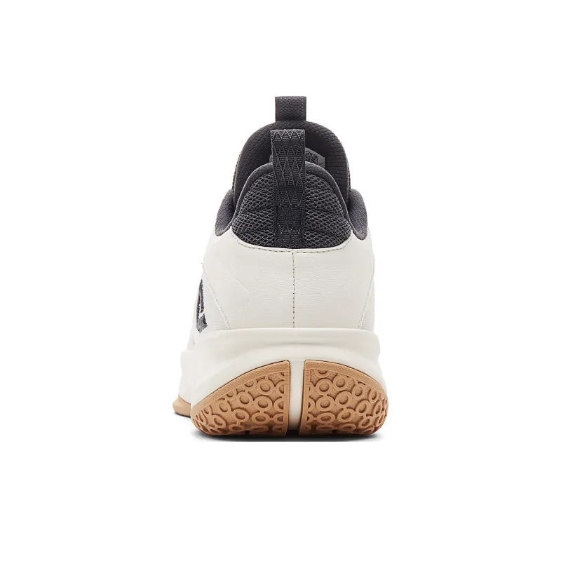 PEAK Lan Qie Cushioning, Breathable, And Resilient Design Low Top Basketball Shoes Men's Canvas White Dark Gray-4
