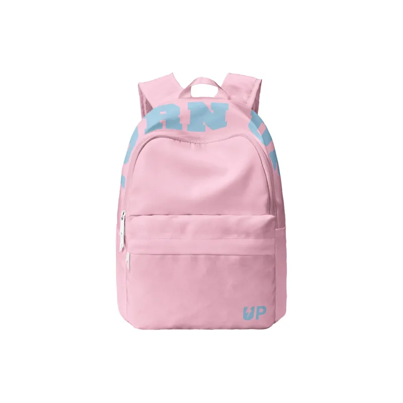 TURN UP Polyester Backpack Unisex Peach Pink-0