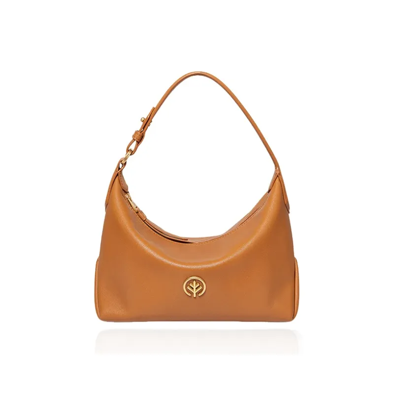BAGTREE Vegetable Tanned Cow Leather Underarm Portable Crossbody Bag, Shoulder Bag Trumpets Women's Multicolor-12