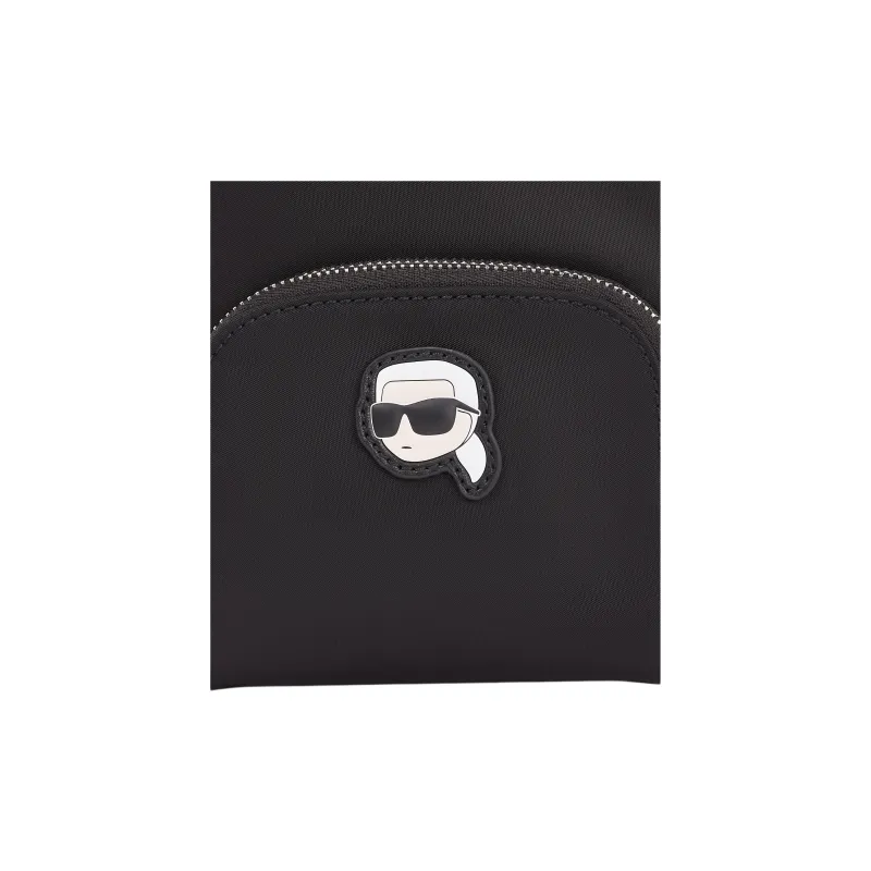 KARL LAGERFELD IKON Recycled Polyamide Shoulder Bag, Crossbody Bag, Handbag Women's Black-2