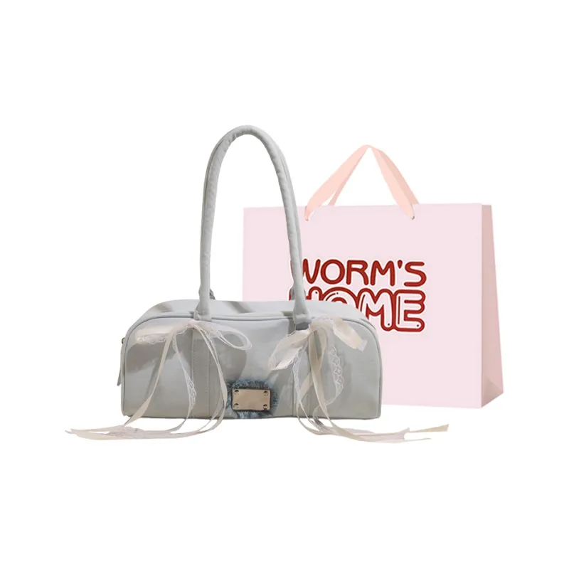 Worm's Home Denim Handbag, Shoulder Bag Women's Multicolor-0
