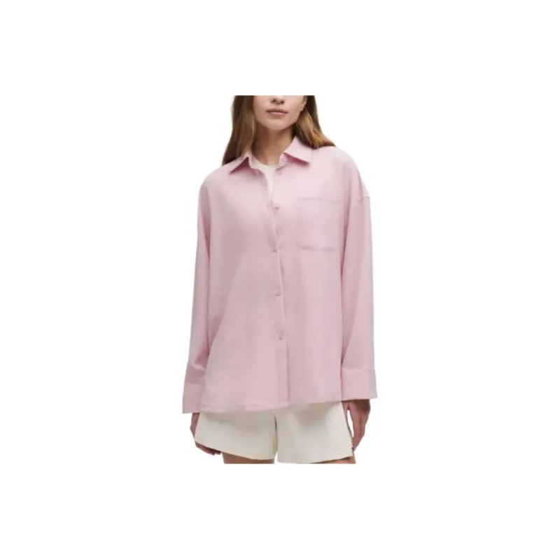 Lululemon Light Woven Oversized Shirt Women's White-4