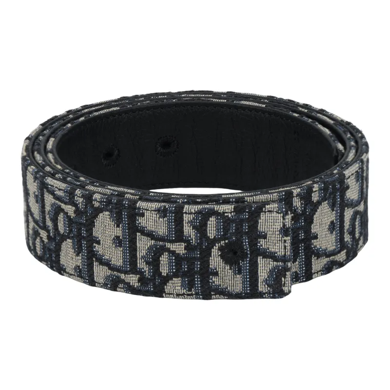 DIOR Cow Leather Belts Unisex Black Width 3.5cm-1