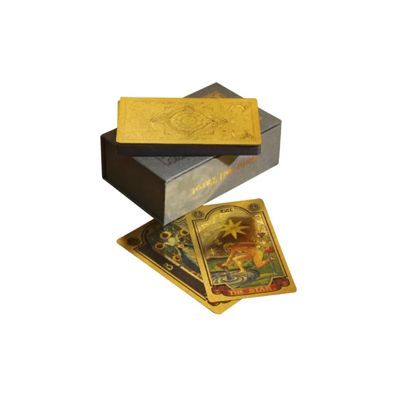JINBANG Wite Tarot Collection, Gold Foil PVC Waterproof, Tarot Board Games-22