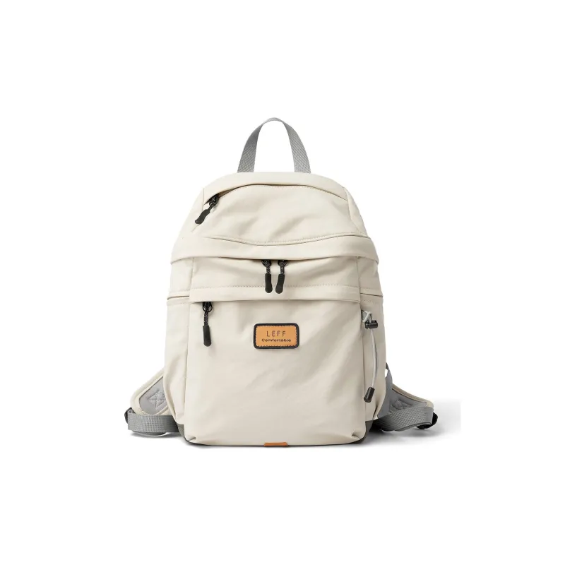 LEFF Fabric Backpack Unisex Coconut Milk White/Field Green/Sunset Orange-0
