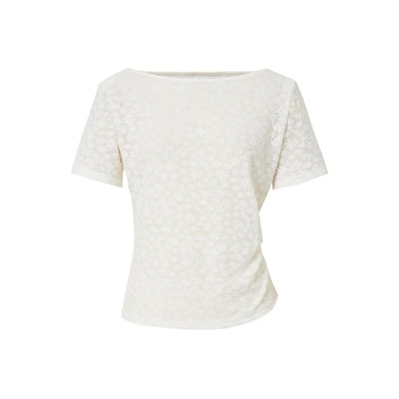 Hopeshow T Shirts Women's Raw White 001-0