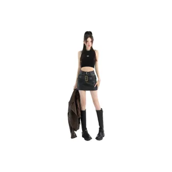 YINLEI Leather Short Skirts Women's