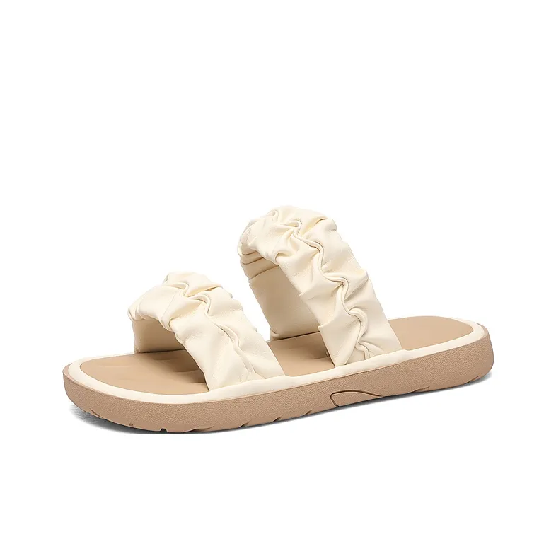 Golden Silk Rabbit Slide Slippers Women's-0