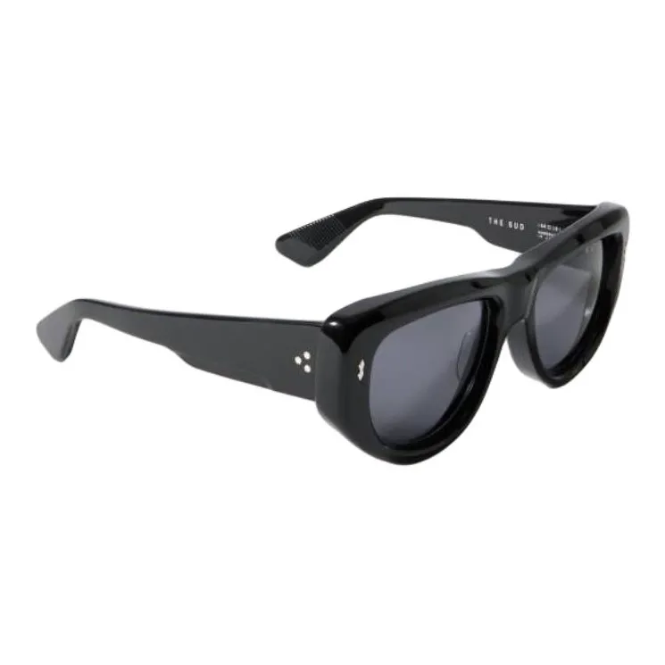 JACQUES MARIE MAGE Acetate Irregular Shape Sunglasses Unisex Black-1