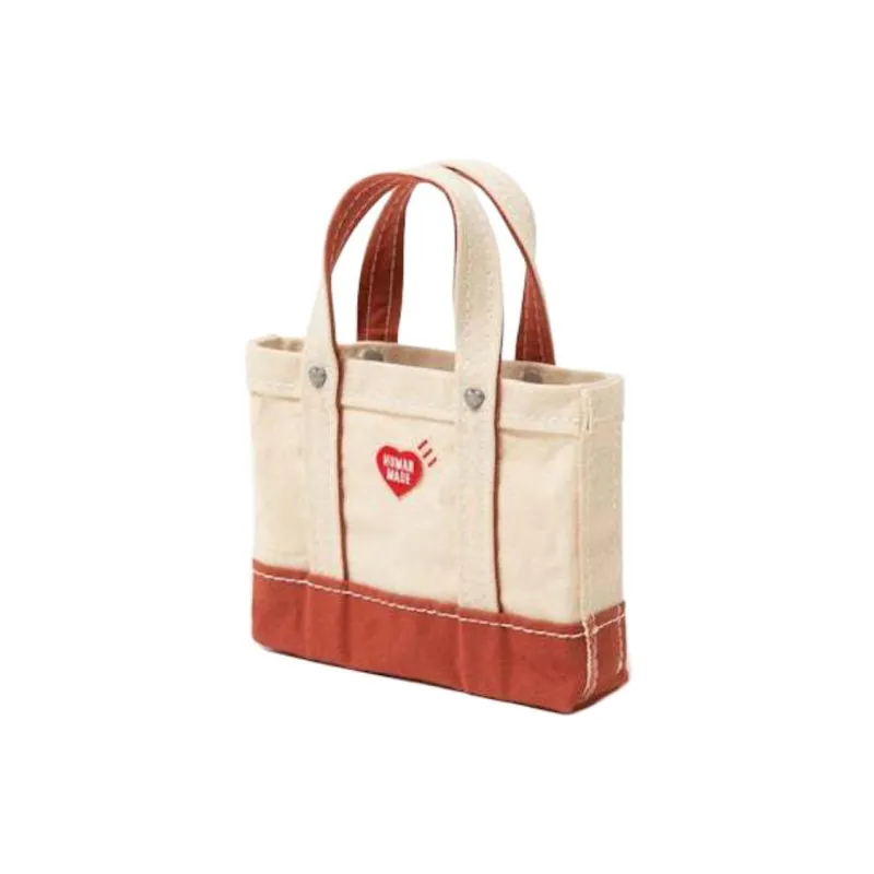 HUMAN MADE Heavy Canvas Mini Shoulder Tote Bag White-5