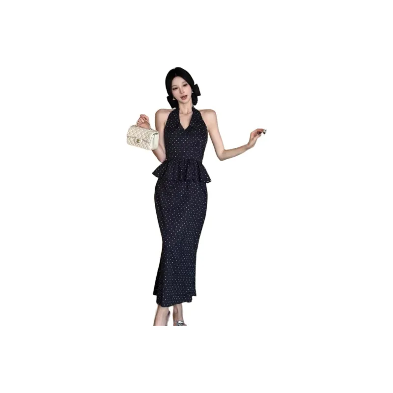 DOKZB Sleeveless Dresses Women's Navy Blue-0