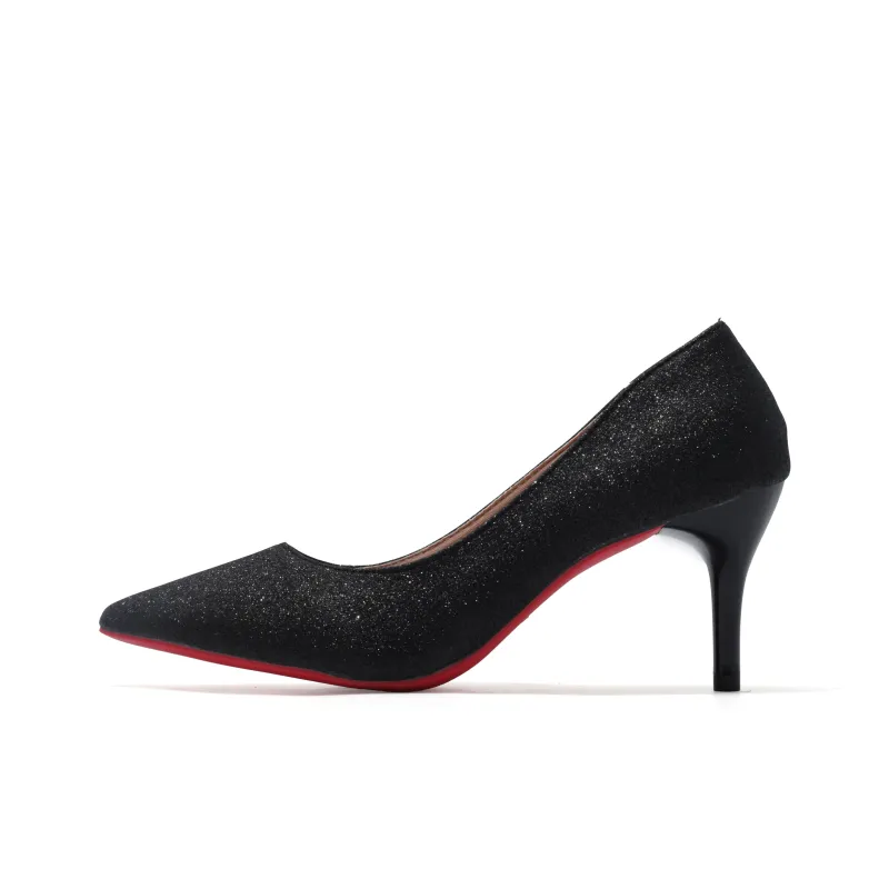 Take The Qin Slim Heel High Heels Women's Black-6
